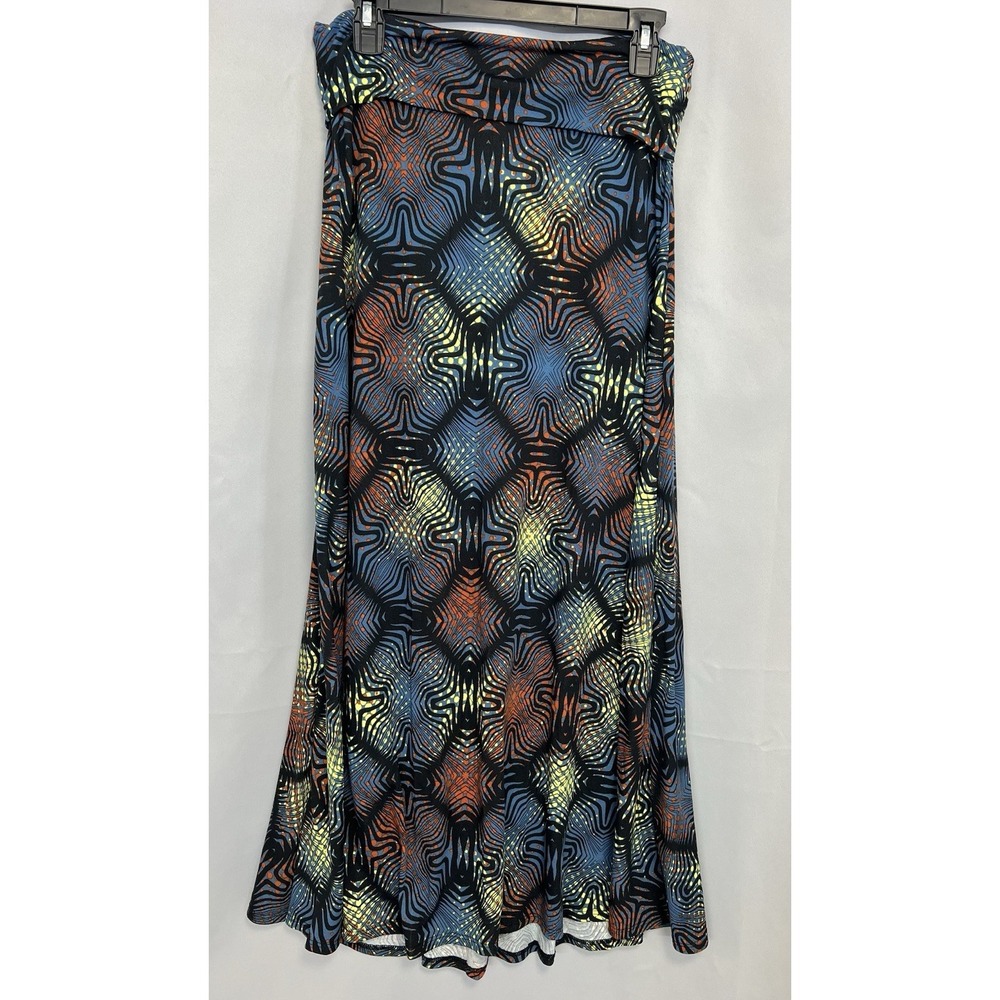 VTG LuLaRoe‎ Women's Multicolor Maxi Skirt Geometric Medium Y2K Made USA